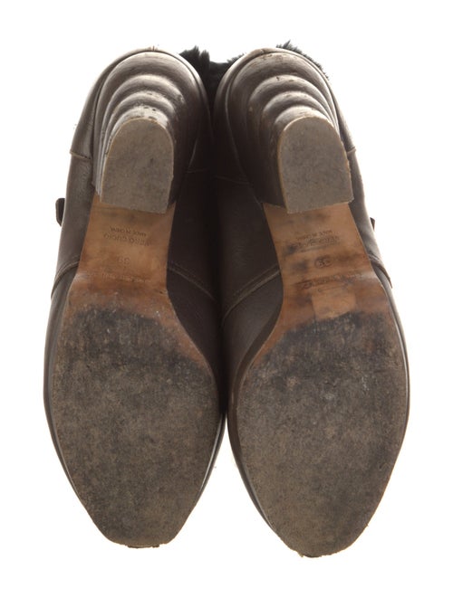 See by Chloé Leather Fur Trim Lace-Up Boots