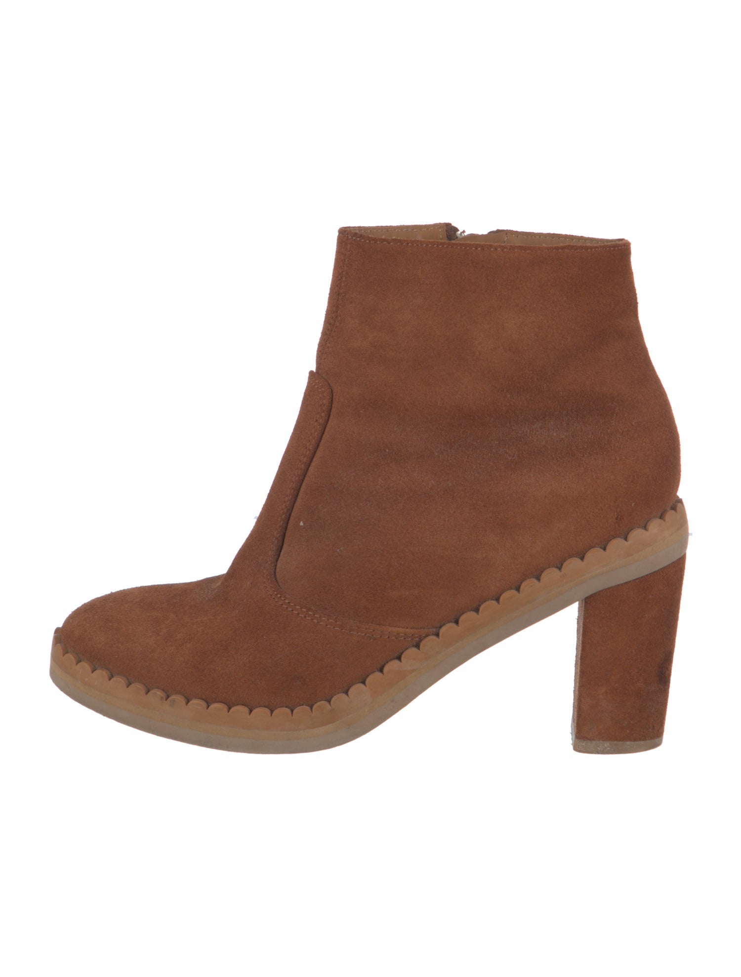 See by Chloé Suede Scalloped Accent Boots