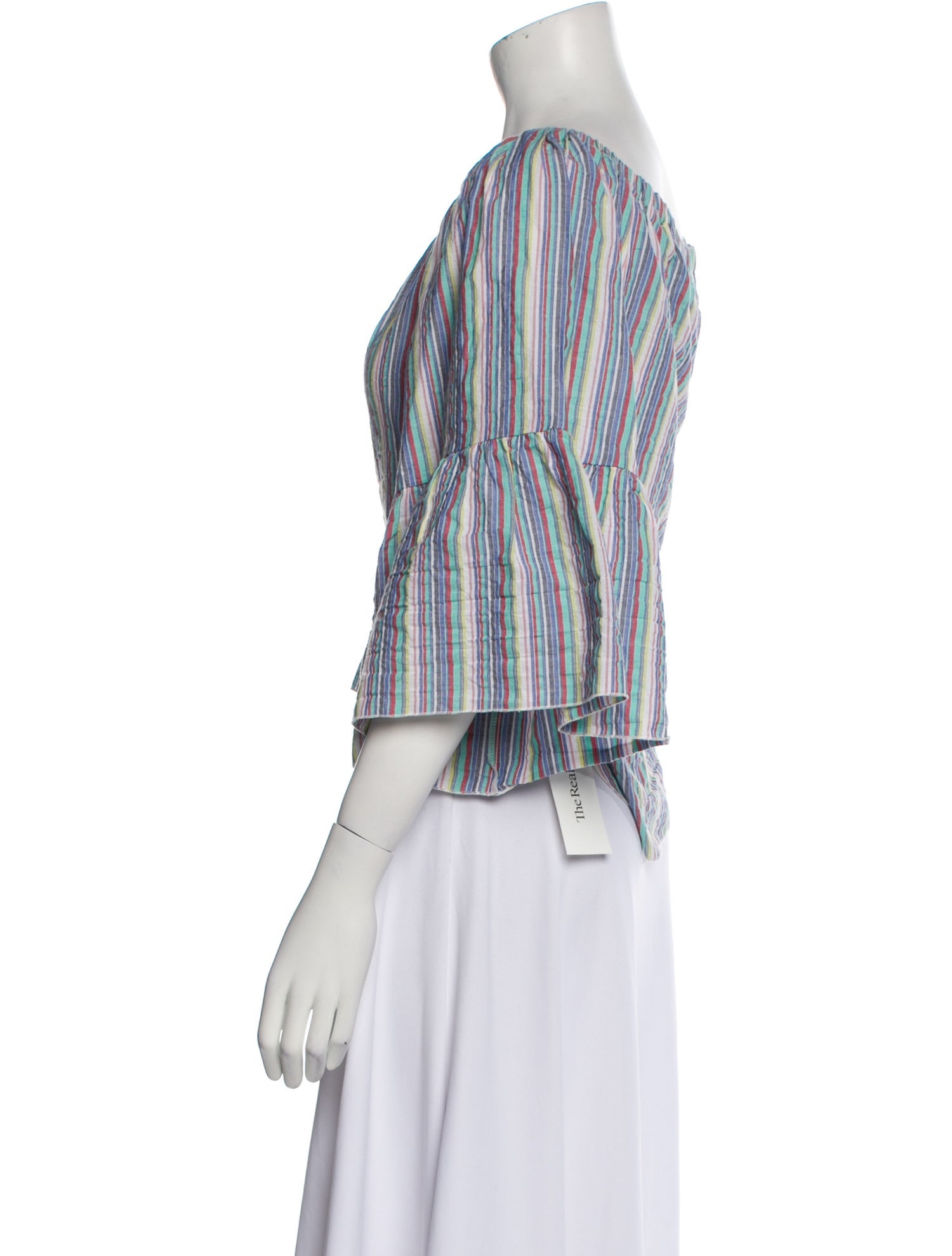 See by Chloé Striped Off-The-Shoulder Blouse