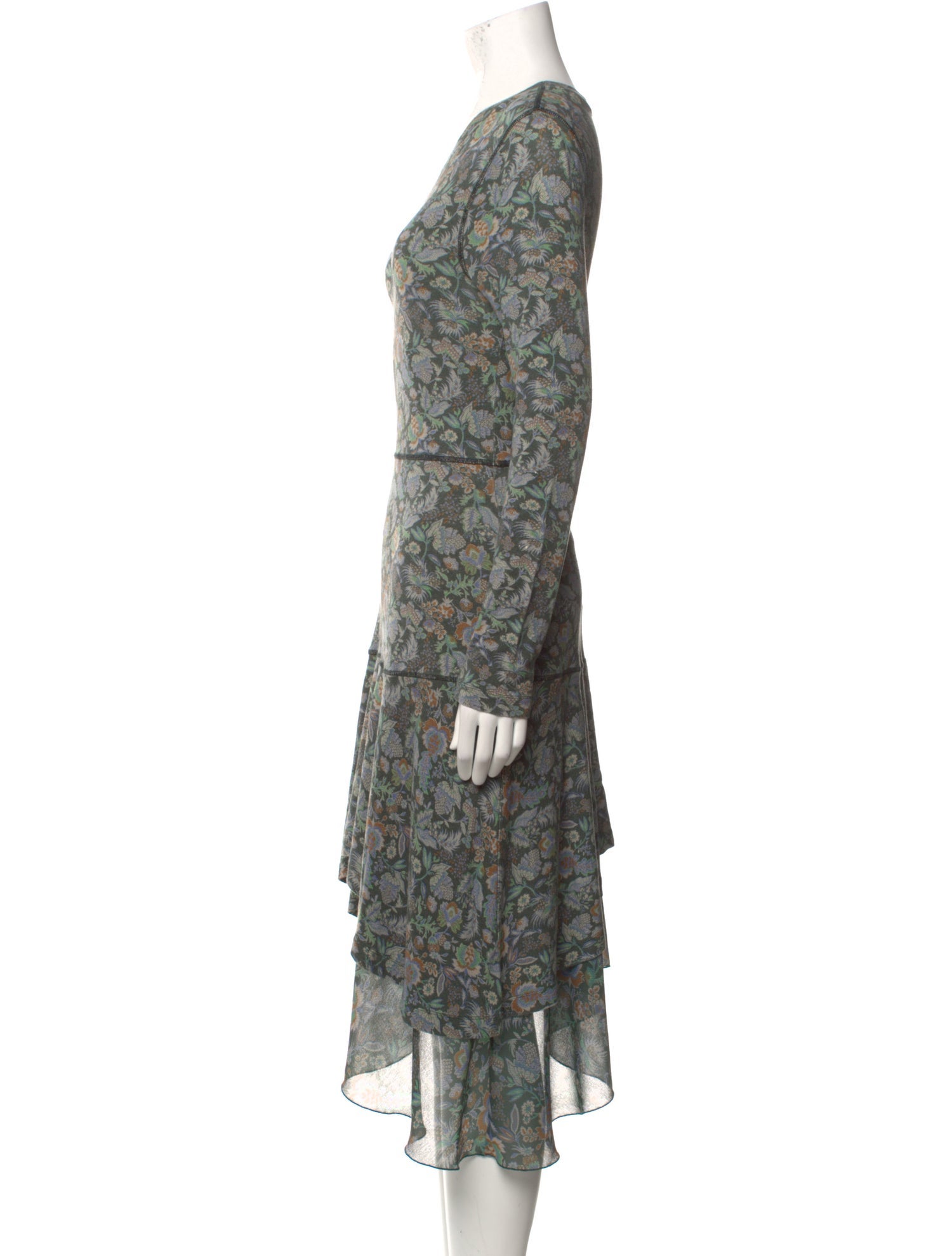 See By Chloe Floral Dress See By Chlo Floral-Print Tie-Neck Mini Dress In  Multicolor Polyester