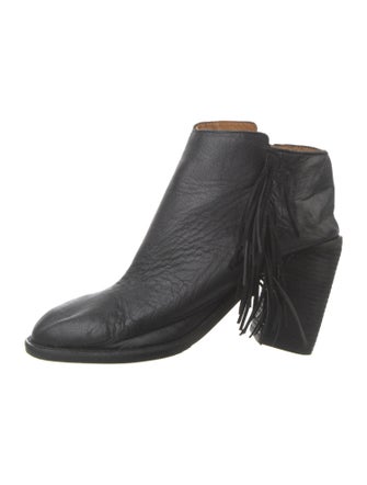 See by Chloé Leather Fringe Trim Accent Boots