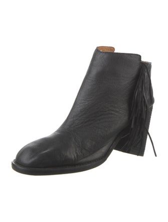 See by Chloé Leather Fringe Trim Accent Boots