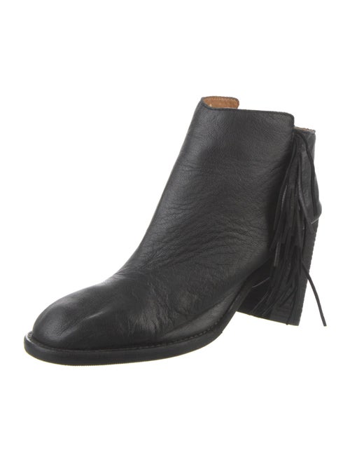 See by Chloé Leather Fringe Trim Accent Boots