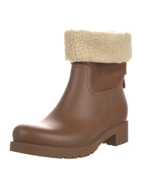See by Chloé Rubber Fur Trim Rain Boots