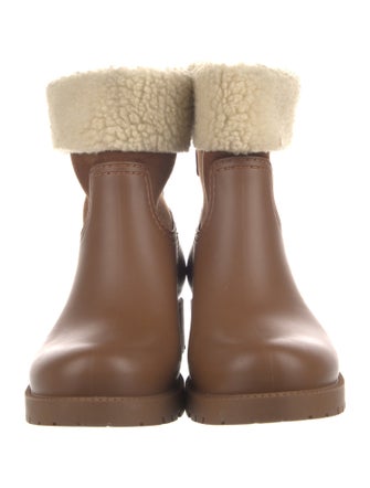 See by Chloé Rubber Fur Trim Rain Boots