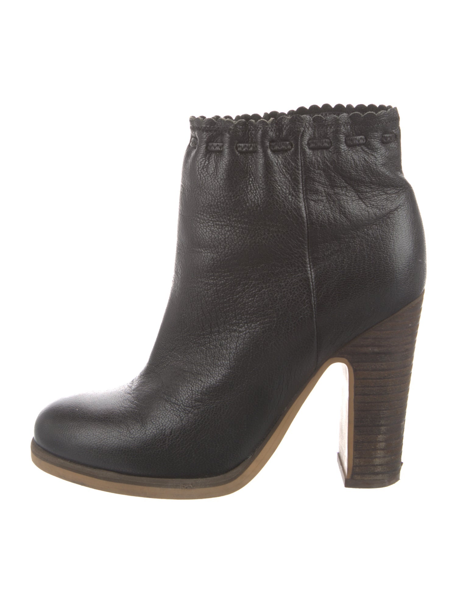 See by Chloé Leather Scalloped Accent Boots