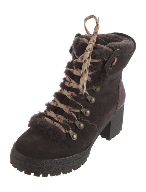 See by Chloé Suede Printed Combat Boots