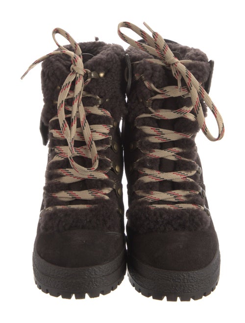 See by Chloé Suede Printed Combat Boots