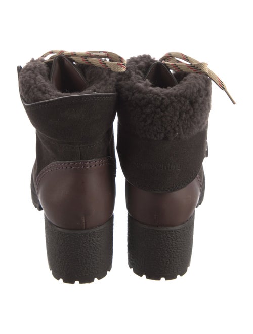 See by Chloé Suede Printed Combat Boots