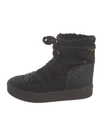 See by Chloé Suede Lace-Up Boots