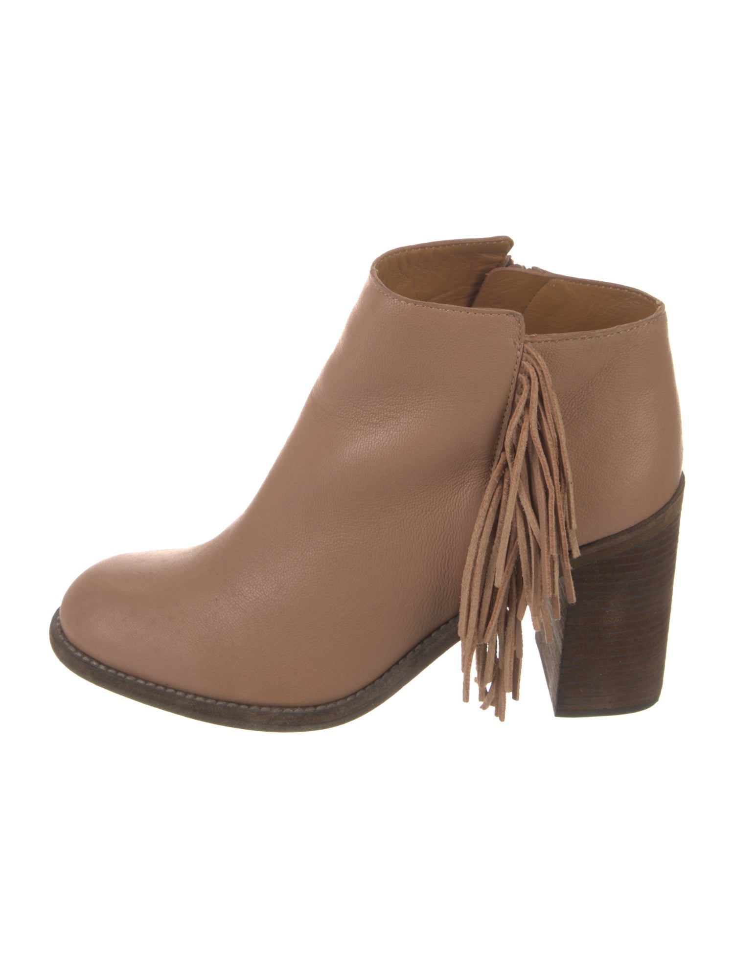 See by Chloé Leather Fringe Trim Accent Boots
