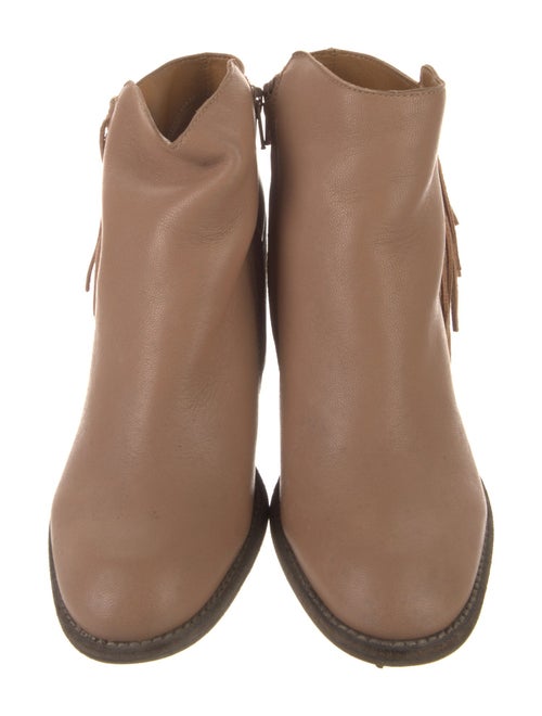 See by Chloé Leather Fringe Trim Accent Boots