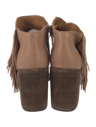 See by Chloé Leather Fringe Trim Accent Boots