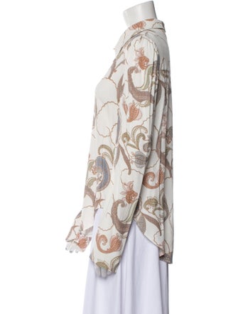 See by Chloé Paisley Print Long Sleeve Button-Up Top