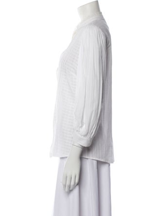 See by Chloé Plaid Print Mock Neck Button-Up Top