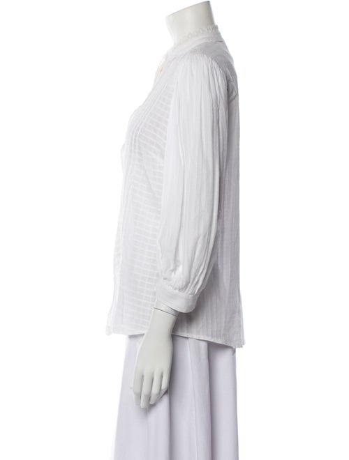 See by Chloé Plaid Print Mock Neck Button-Up Top