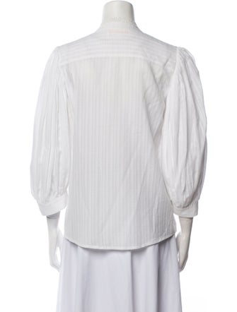 See by Chloé Plaid Print Mock Neck Button-Up Top