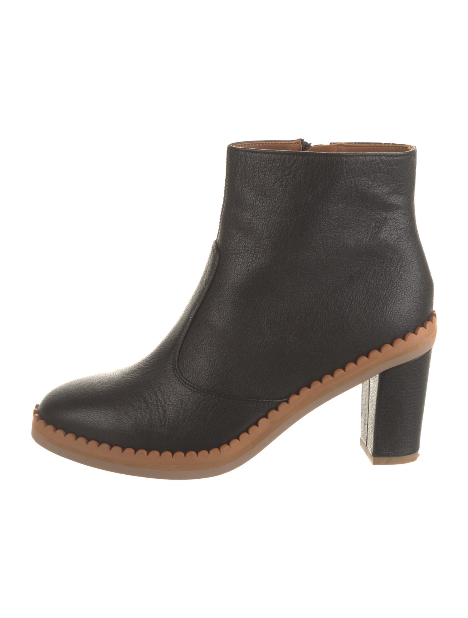 See by Chloé Leather Colorblock Pattern Boots