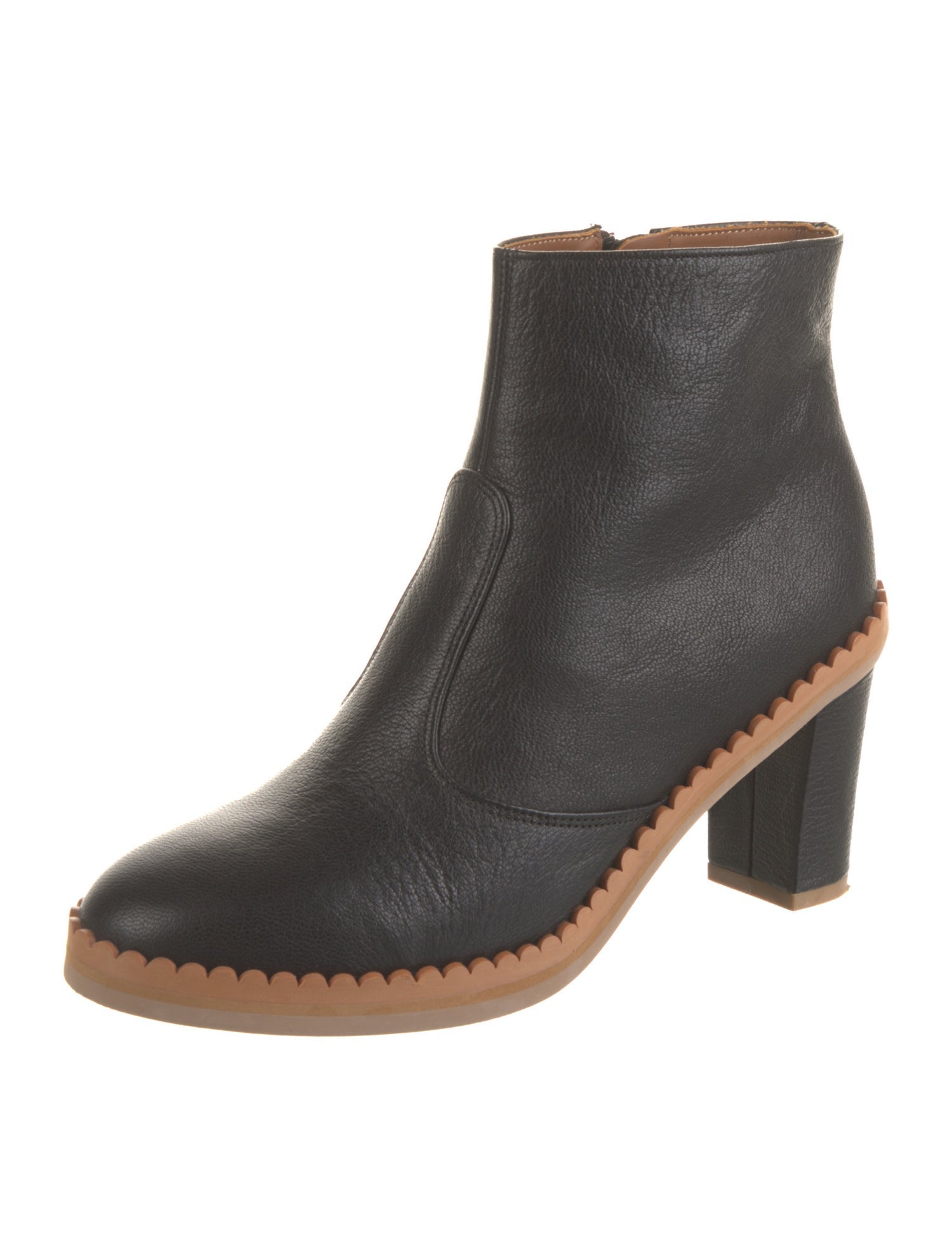 See by Chloé Leather Colorblock Pattern Boots