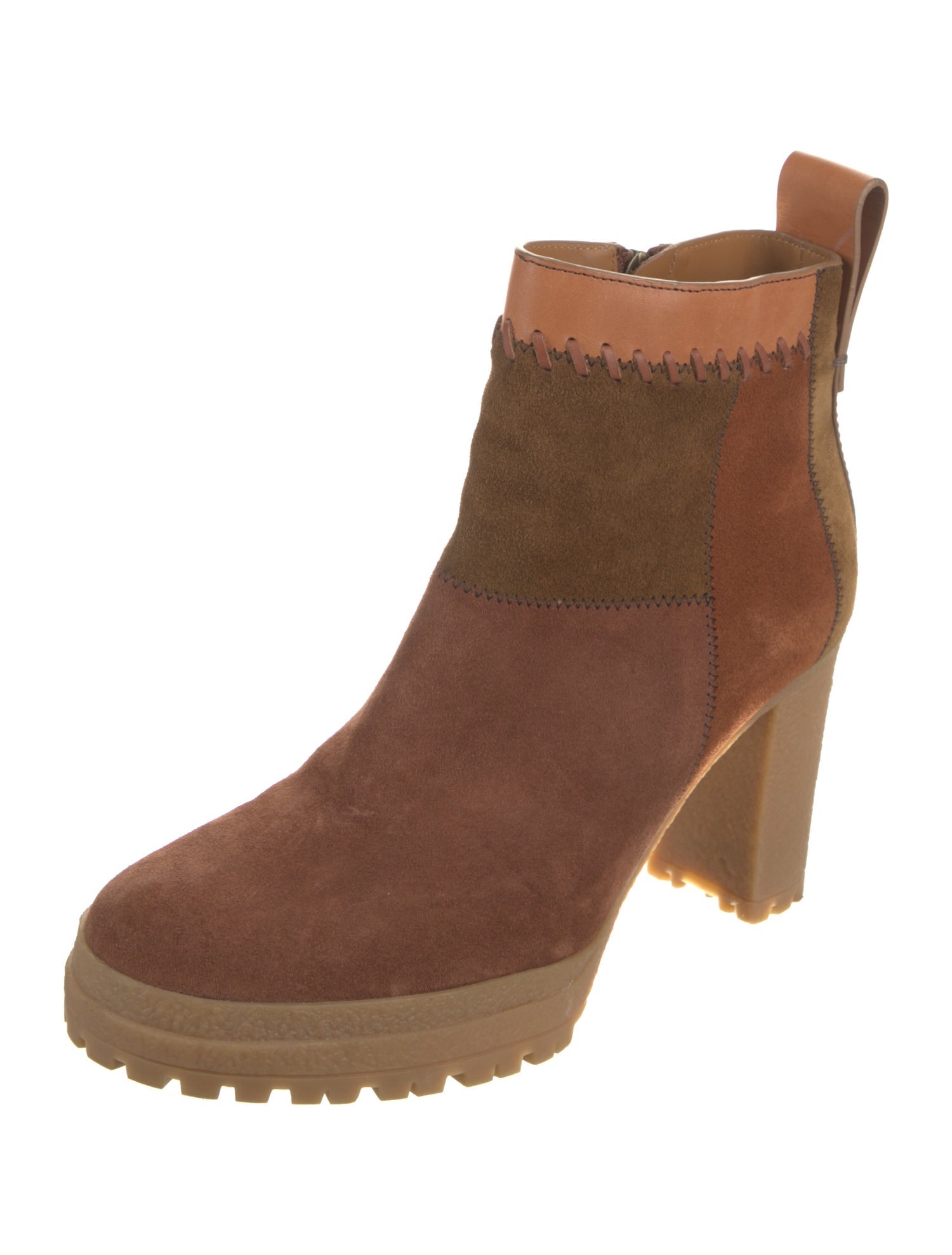 See by Chloé Suede Whipstitch Trim Chelsea Boots