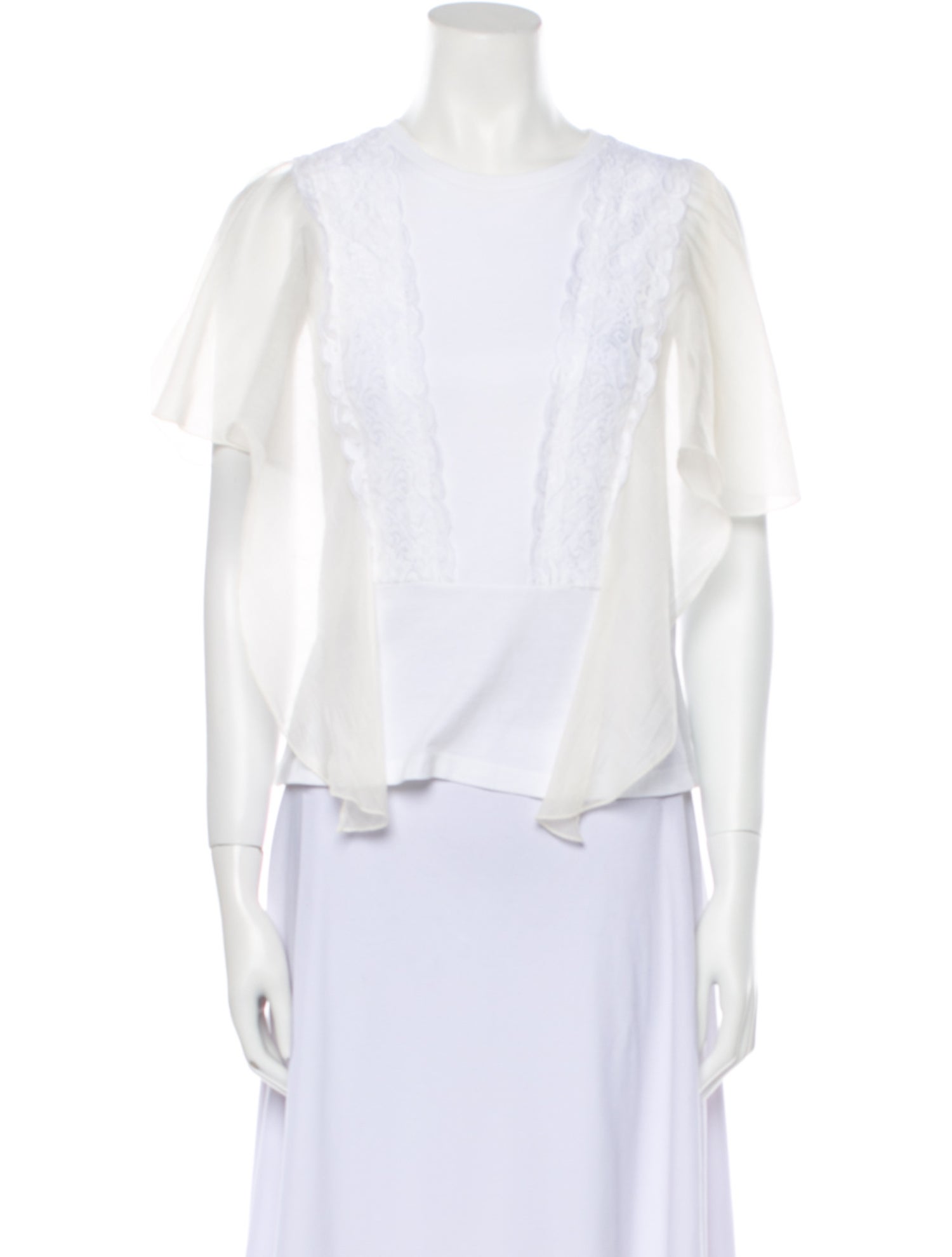 See by Chloé Crew Neck Short Sleeve Crop Top