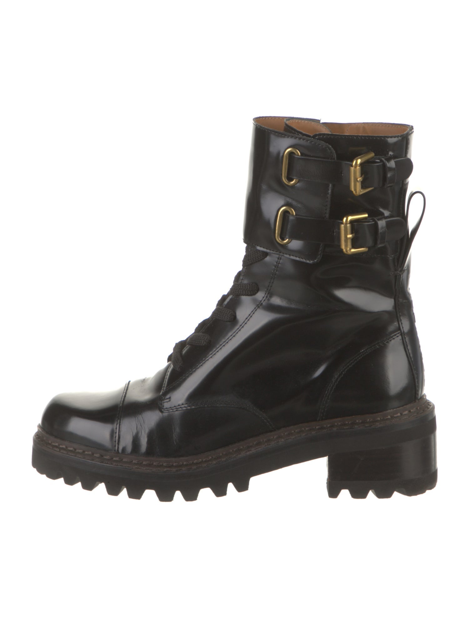 See by Chloé Leather Combat Boots