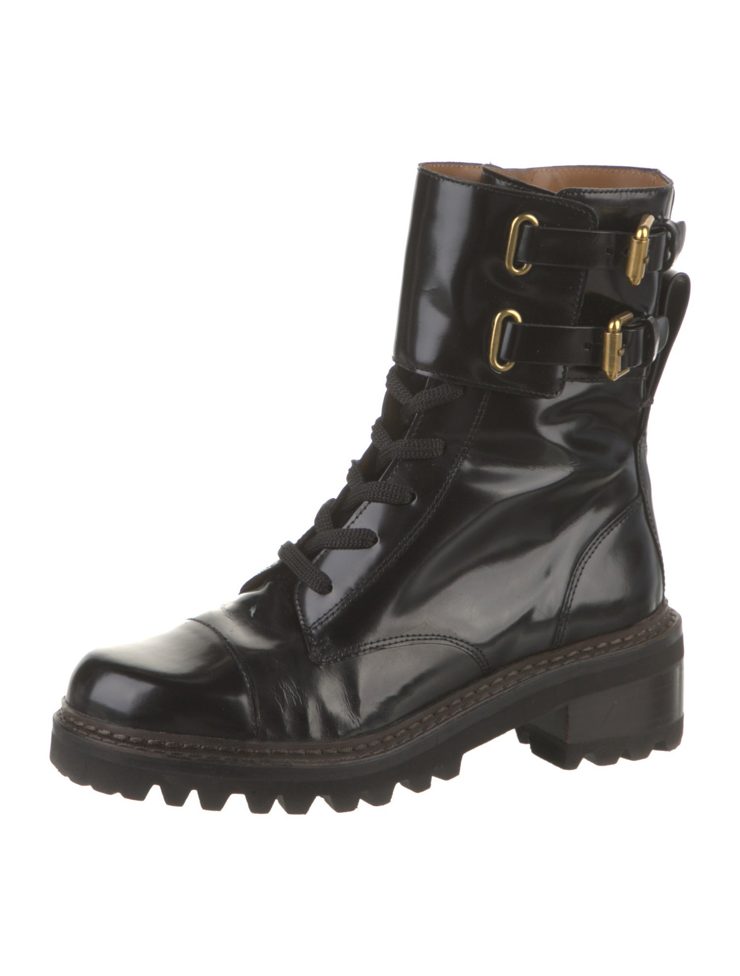See by Chloé Leather Combat Boots
