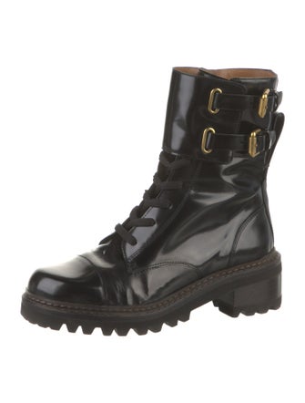 See by Chloé Leather Combat Boots
