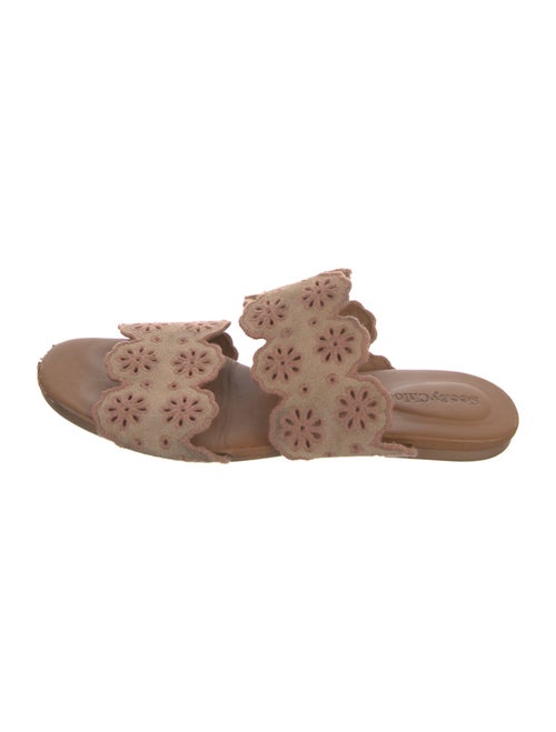 See by Chloé Suede Embroidered Accent Slides