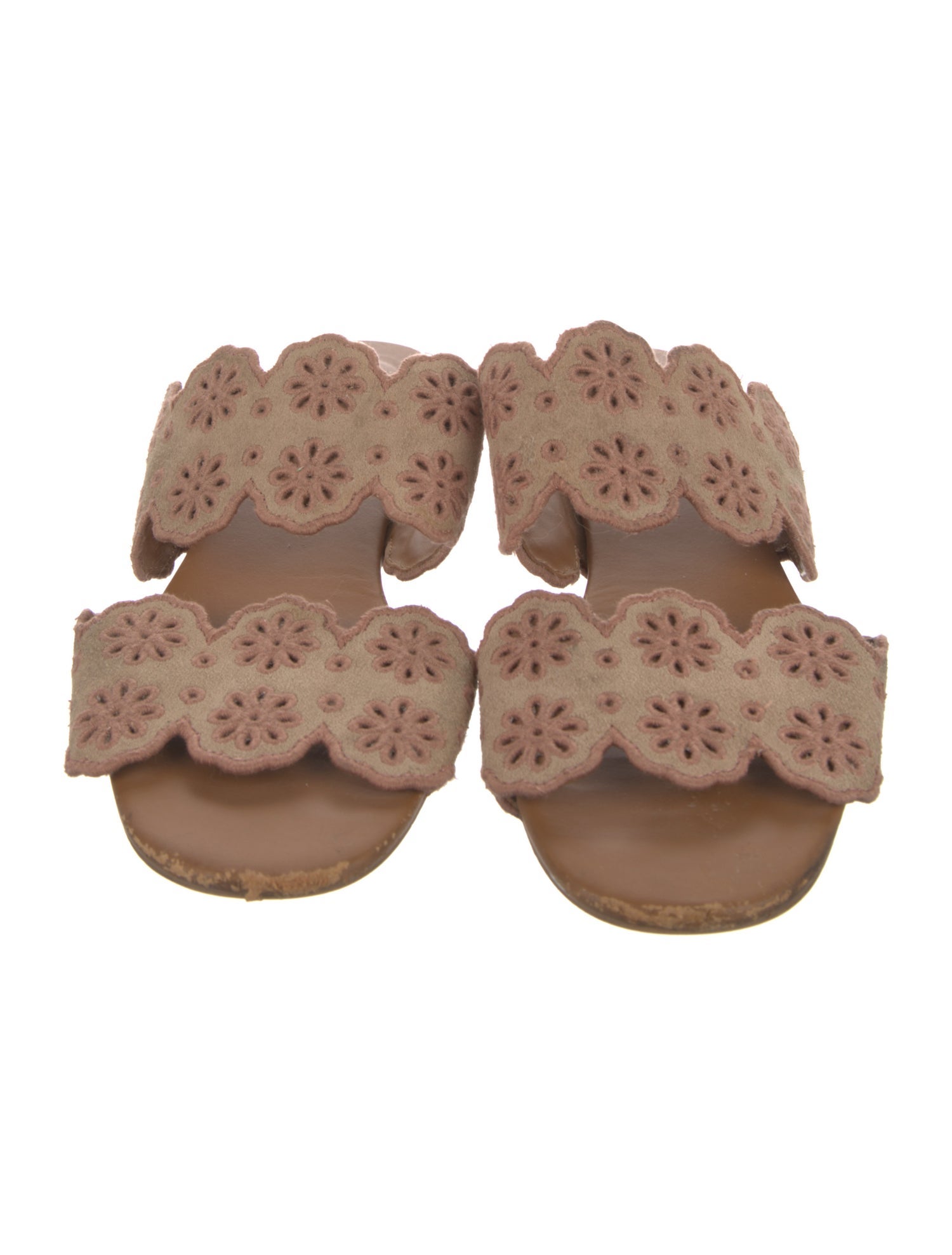 See by Chloé Suede Embroidered Accent Slides