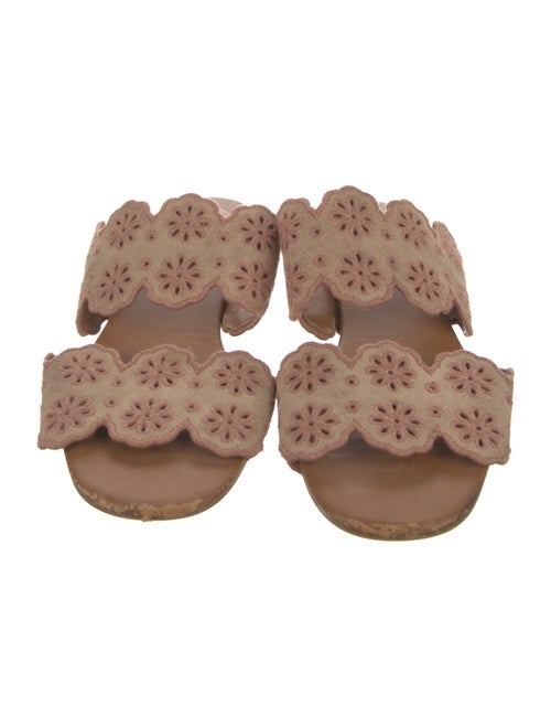 See by Chloé Suede Embroidered Accent Slides