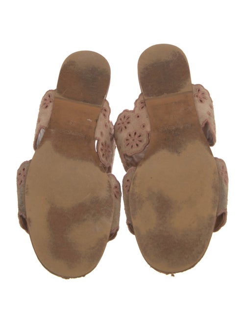 See by Chloé Suede Embroidered Accent Slides