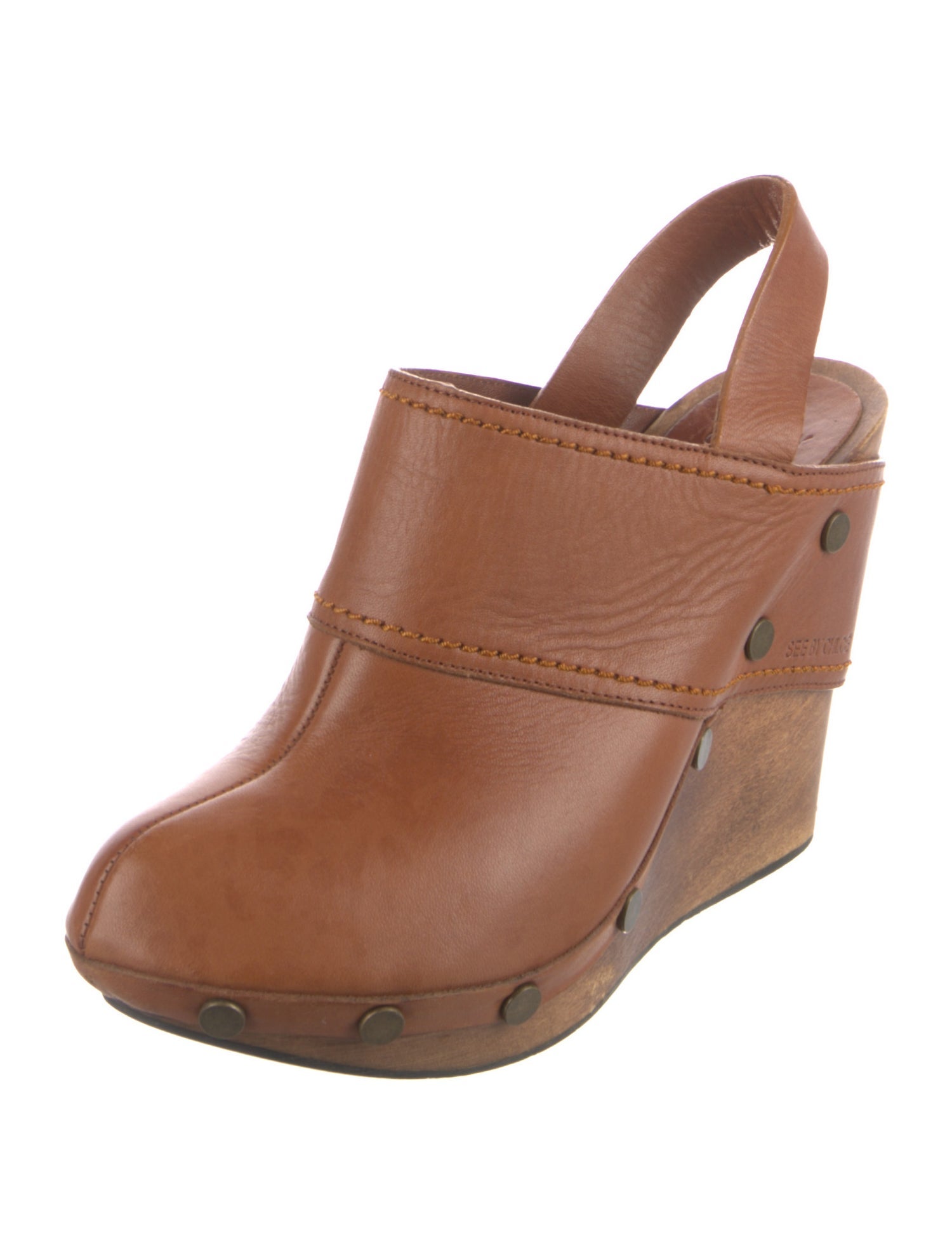 See by Chloé Leather Slingback Pumps