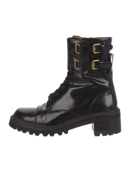See by Chloé Patent Leather Combat Boots