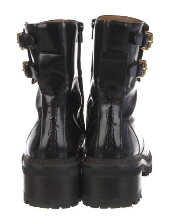See by Chloé Patent Leather Combat Boots