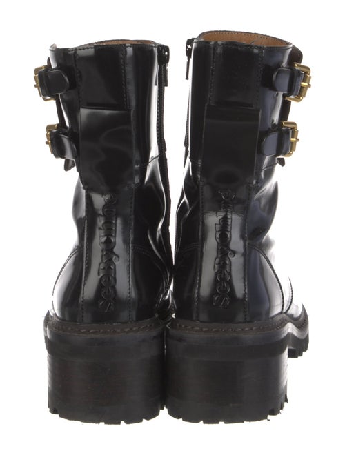 See by Chloé Patent Leather Combat Boots