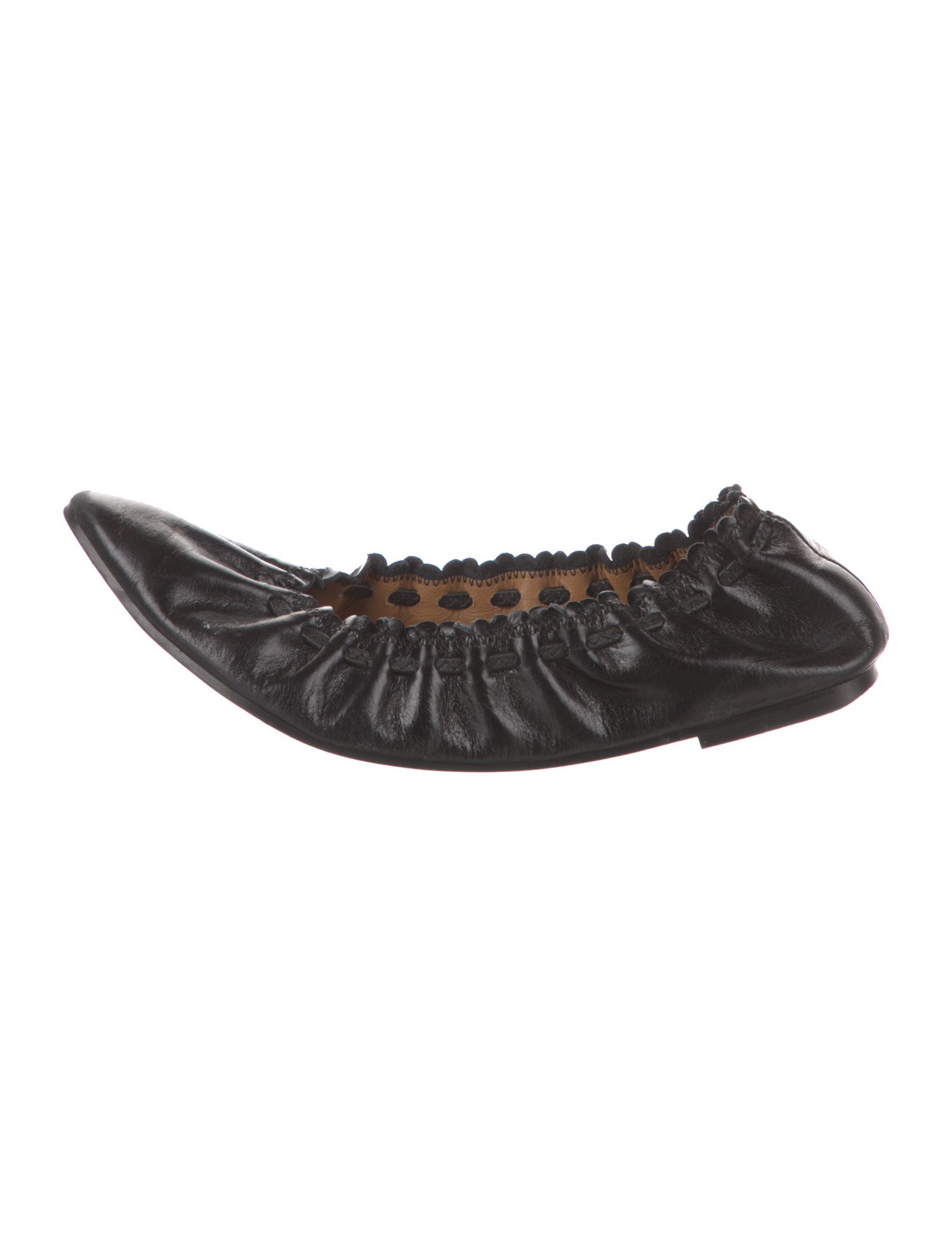 See by Chloé Leather Scalloped Accent Ballet Flats