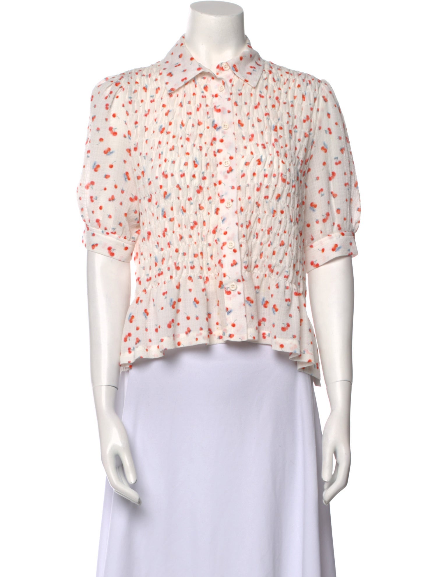 See by Chloé Floral Print Mock Neck Crop Top