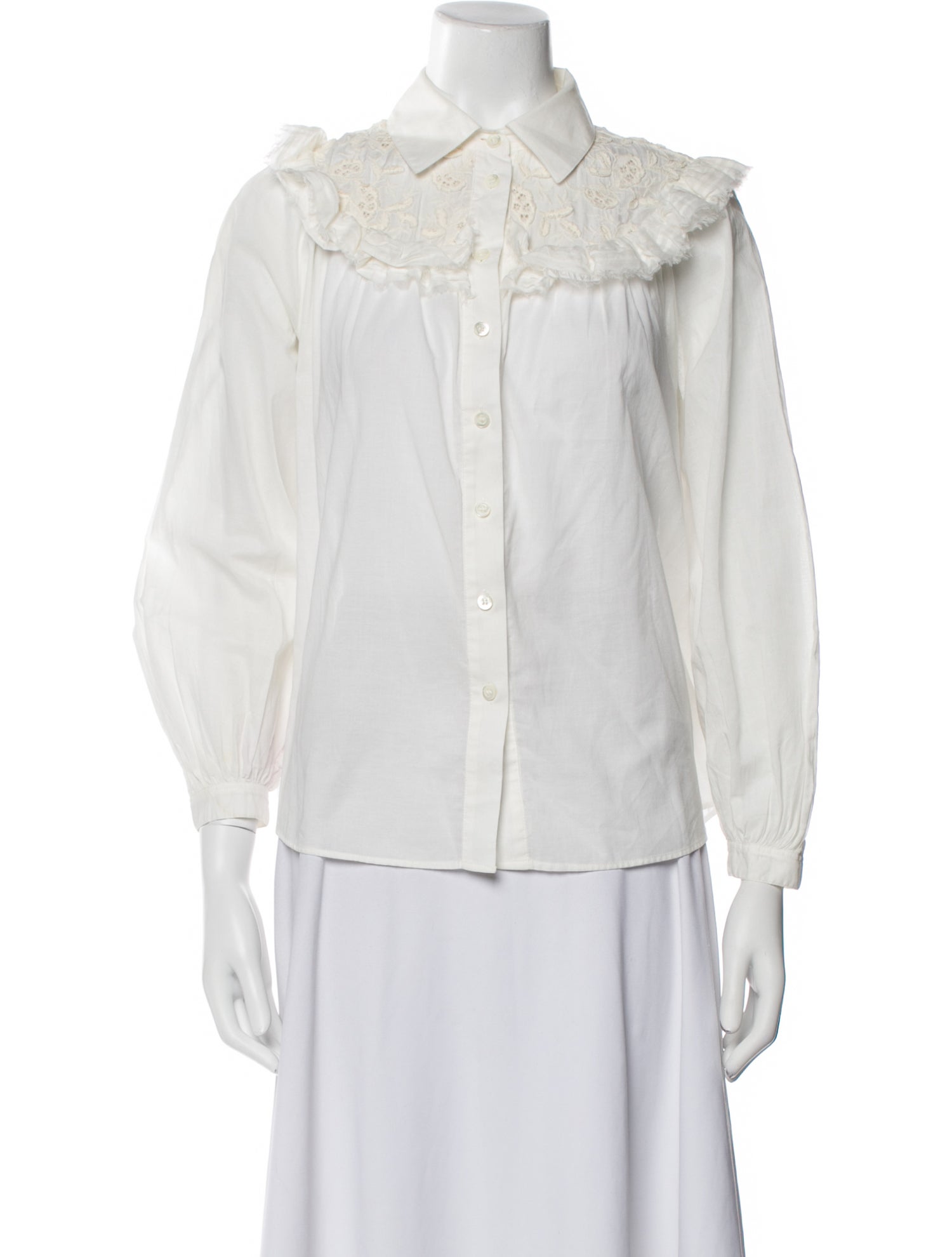 See by Chloé Three-Quarter Sleeve Button-Up Top