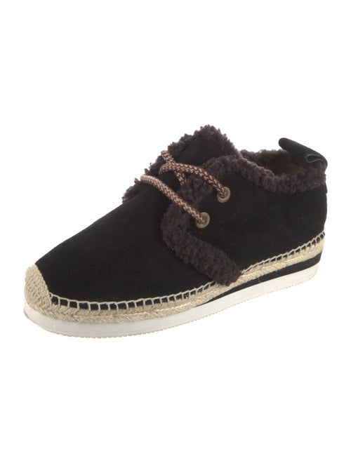 See by Chloé Suede Faux Fur Trim Espadrilles