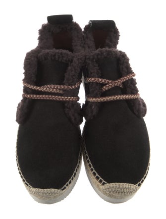 See by Chloé Suede Faux Fur Trim Espadrilles