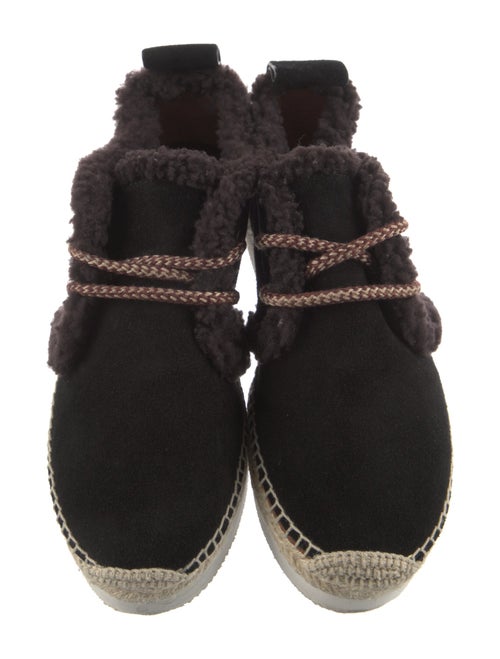 See by Chloé Suede Faux Fur Trim Espadrilles