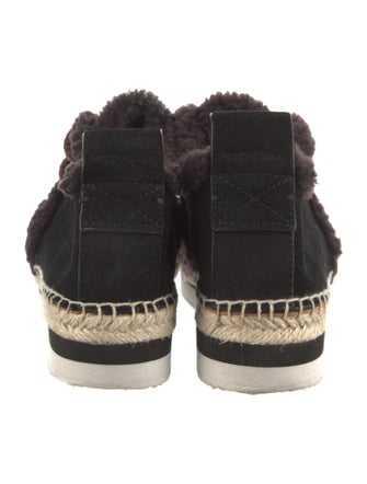See by Chloé Suede Faux Fur Trim Espadrilles