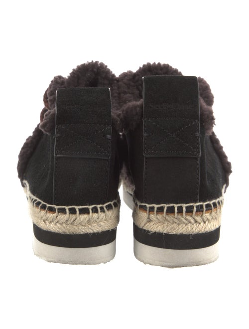 See by Chloé Suede Faux Fur Trim Espadrilles