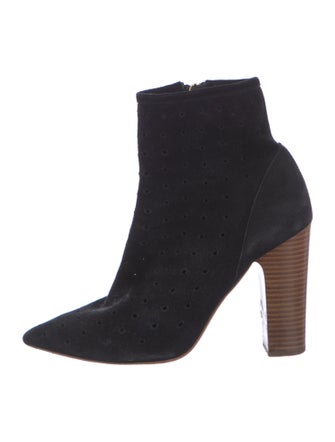 See by Chloé Suede Embroidered Accent Sock Boots