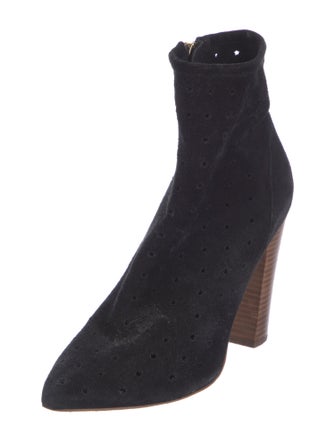 See by Chloé Suede Embroidered Accent Sock Boots