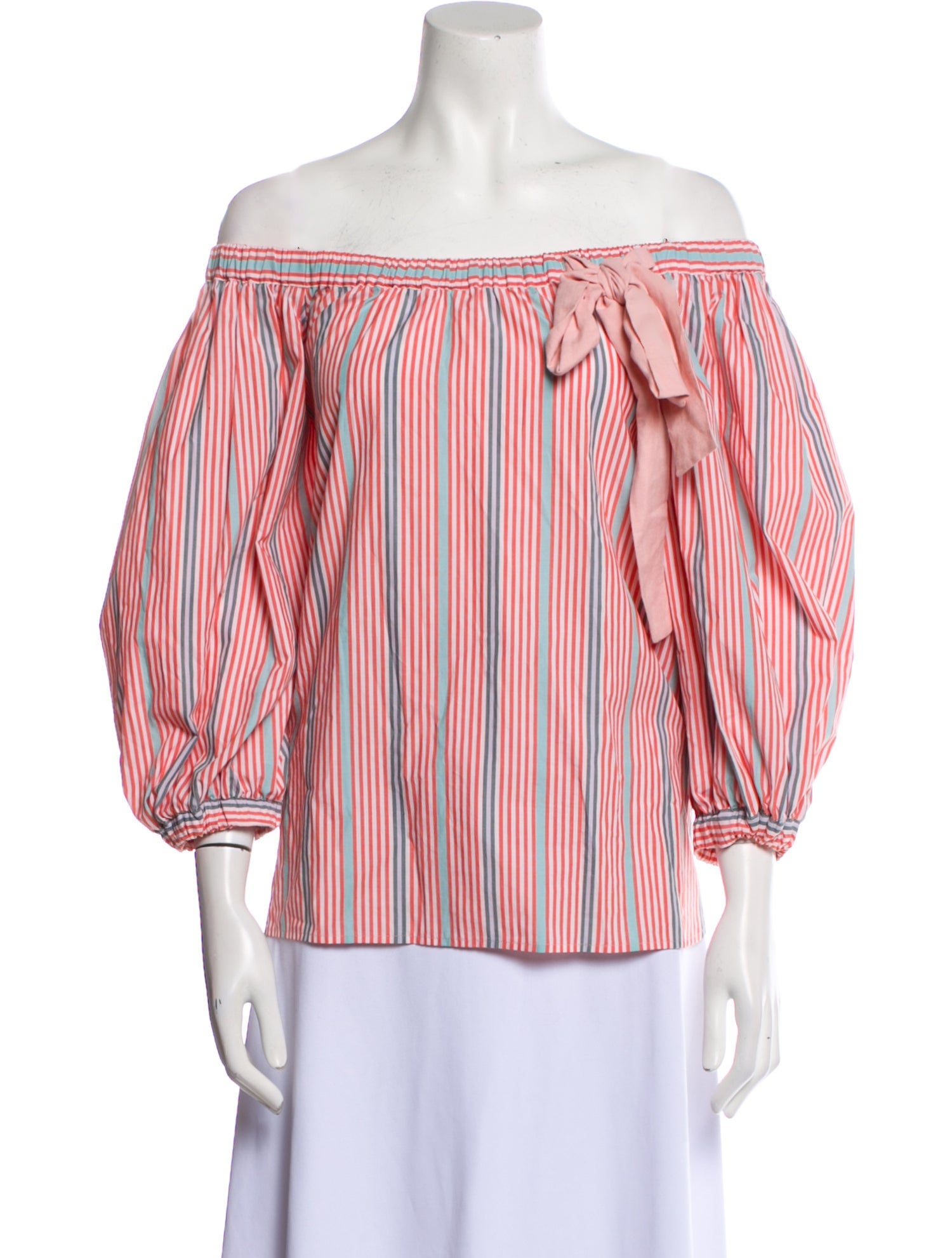 See by Chloé Striped Off-The-Shoulder Blouse
