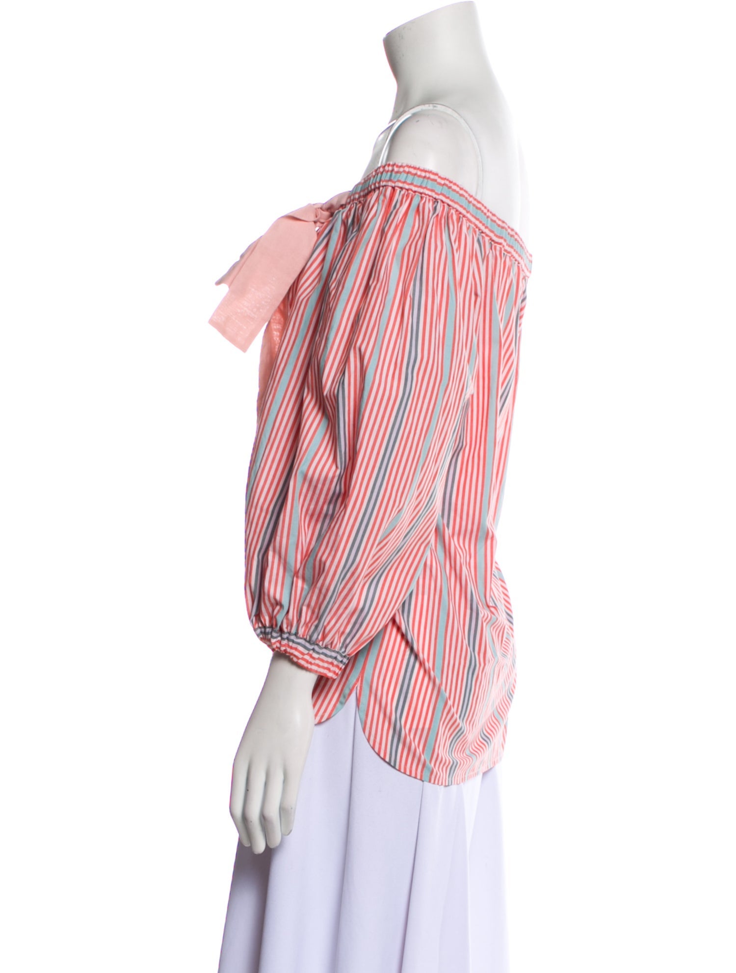 See by Chloé Striped Off-The-Shoulder Blouse