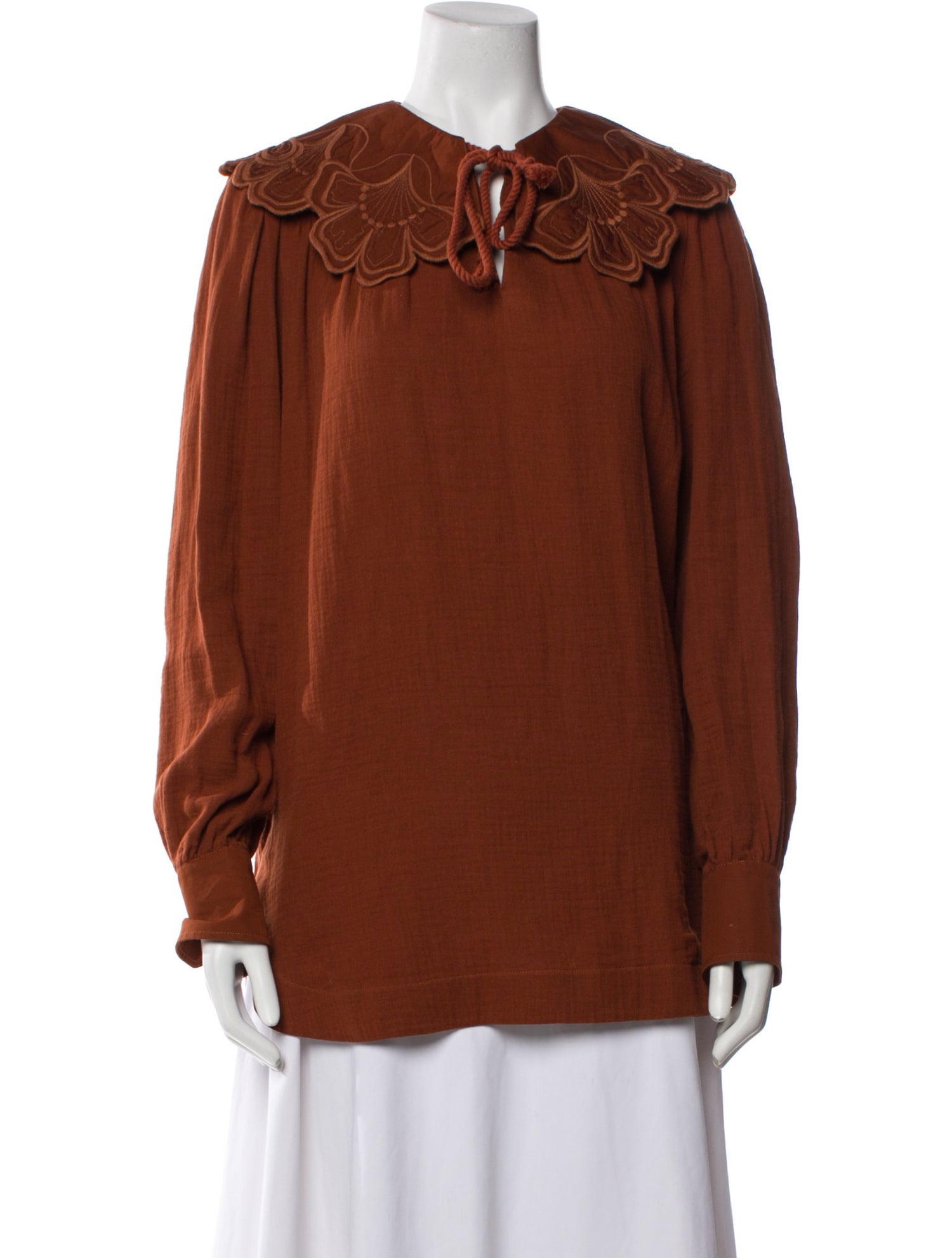 See by Chloé Crew Neck Long Sleeve Blouse