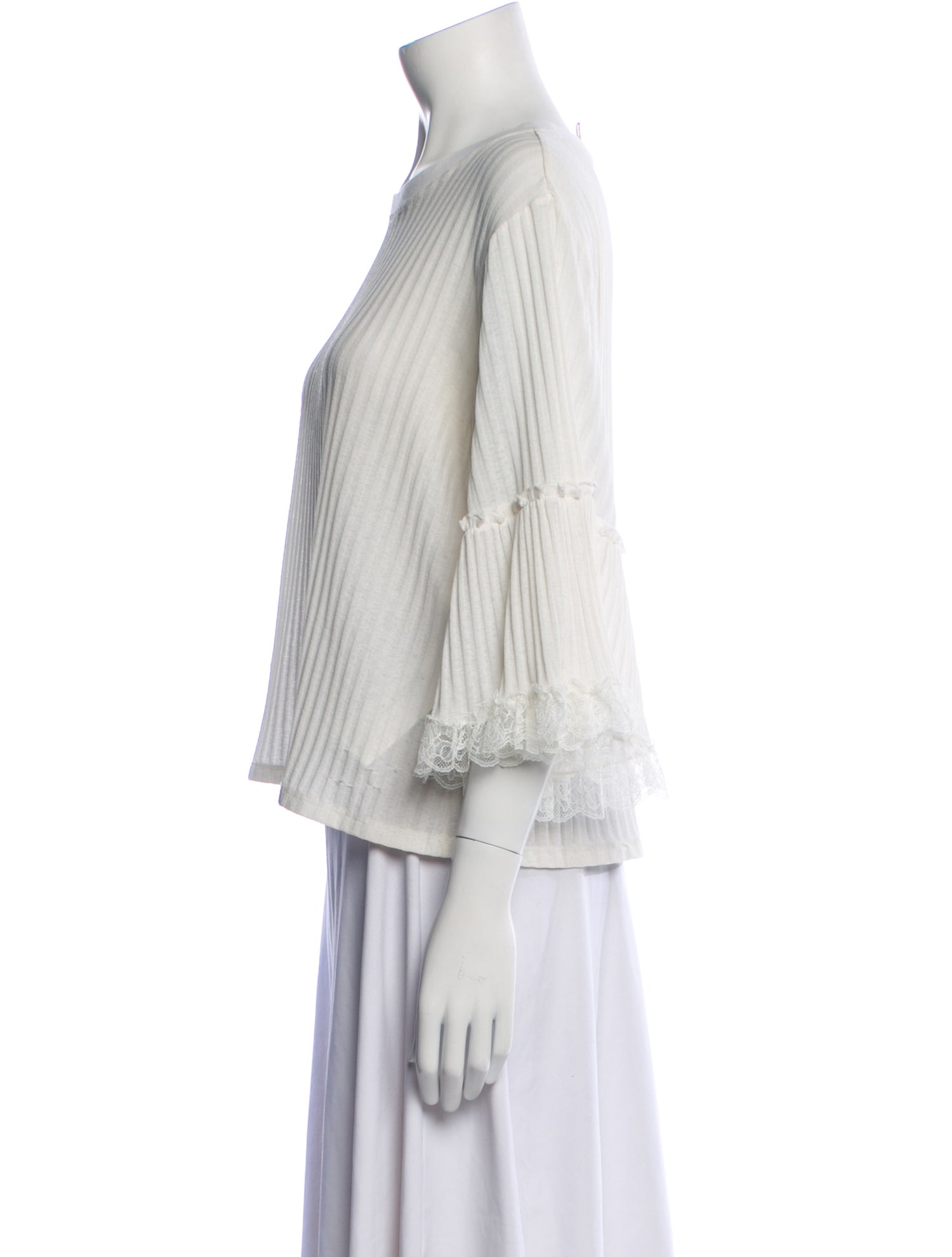 See by Chloé Bateau Neckline Three-Quarter Sleeve Blouse